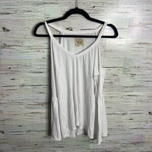 Chaser Cold Shoulder Bell Sleeve White Top size small blue